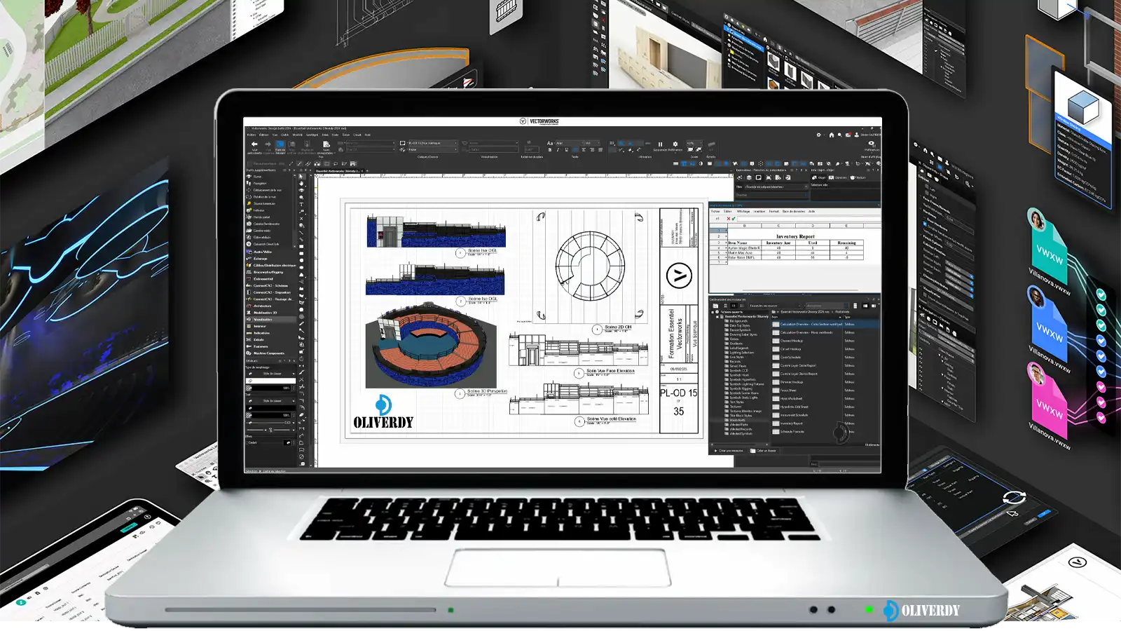 Outils dessin 2D 3D Vectorworks Essentiel — CAO spectacle Oliverdy