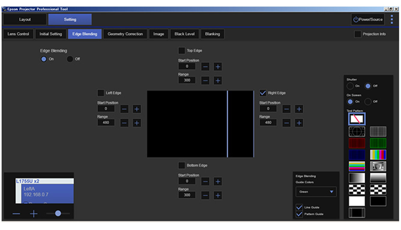 Videoprojection Soft Edge